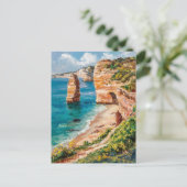 Algarve Portugal Aquarellmalerei Postkarte (Stehend Vorderseite)