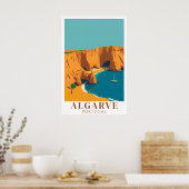 Algarve Portugal Beach Vintage Travel Art Poster (Küche)