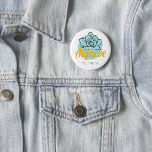 Algarve Portugal Blume Sukkulent Vintag Souvenir Button