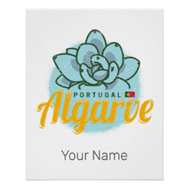 Algarve Portugal Blume Sukkulent Vintag Souvenir Poster