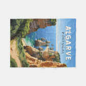 Algarve Portugal Reisen Art Vintag Fleecedecke (Vorderseite (Horizontal))