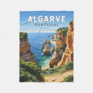 Algarve Portugal Reisen Art Vintag Fleecedecke