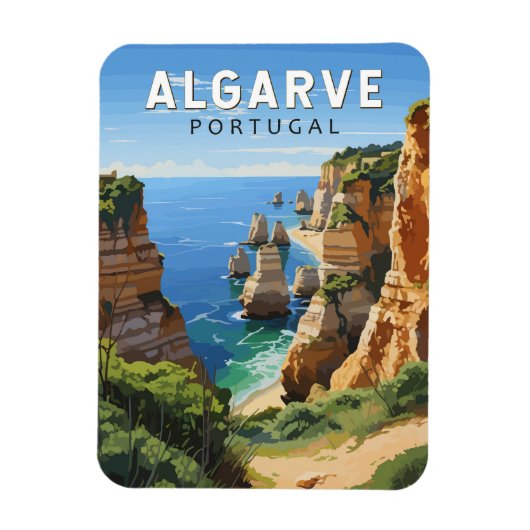 Algarve Portugal Reisen Art Vintag Magnet (Vertikal)