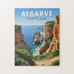 Algarve Portugal Reisen Art Vintag Puzzle<br><div class="desc">Algarve Vektorgrafik Design. Die Algarve,  Portugals südlichste Region,  ist für ihre atlantischen Strände und Golfplätze bekannt.</div>