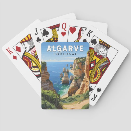 Algarve Portugal Reisen Art Vintag Spielkarten (Rückseite)