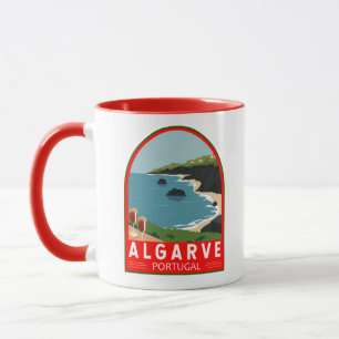 Algarve Portugal Retro-Reise Kunst Vintage Tasse