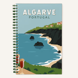 Algarve Portugal Retro Reisen Vintag Notizblock