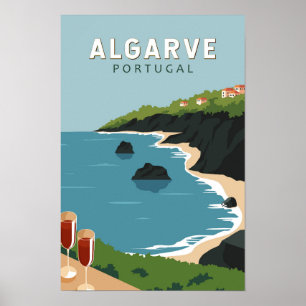 Algarve Portugal Retro Reisen Vintag Poster