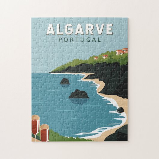 Algarve Portugal Retro Reisen Vintag Puzzle (Vertikal)