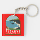 Algarve Portugal Retro Reisen Vintag Schlüsselanhänger (Rückseite)