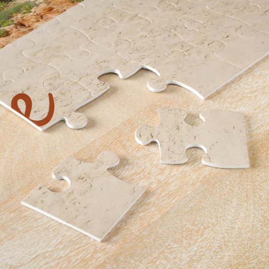 Algarve Portugal Strand mit roten Felsen Puzzle (Seite)