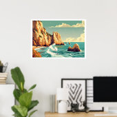 Algarve, Portugal Surf Vintag Poster (Heimbüro)