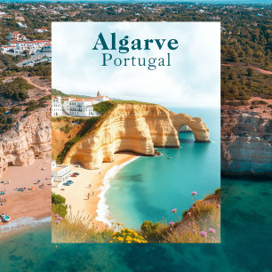 Algarve Portugal Vintage Küsten Reise Postkarte