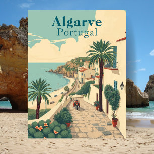 Algarve Portugal Vintage Strand Reise Postkarte