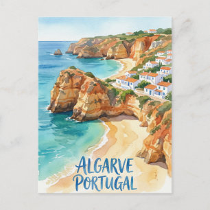 Algarve Portugal Wasserfarbe Postkarte