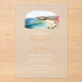 Algarve Portugal Wedding Acryleinladungen (Vorderseite)