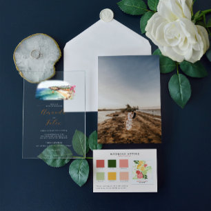 Algarve Portugal Wedding Acryleinladungen