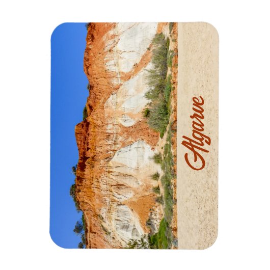 Algarve Praia da Falesia Strand in Portugal Magnet (Vertikal)