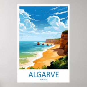 Algarve Ski Travel Vintage Park Nationalplakat Poster