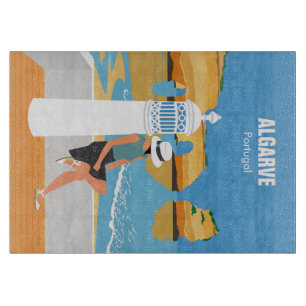 Algarve-Strand-Mädchen-Reise im Vintage-Stil Schneidebrett