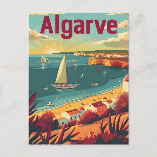 Algarve Vintage Postkarte (Vorderseite)