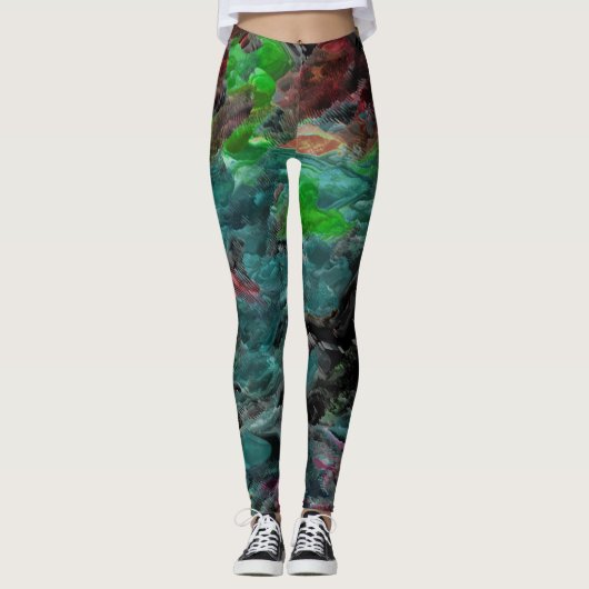 Algas ou corais do mar com efeito onda leggings (Vorderseite)