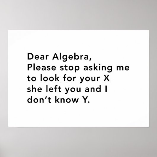 Algebra and his X Poster (Vorne)