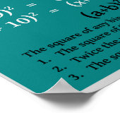 Algebra: Binomial Perfect Square Trinomial Poster (Ecke)