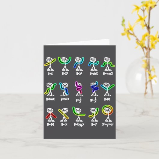 Algebra Dance Funny Graph Figures Math Karte (Gelbe Blume)