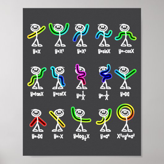 Algebra Dance Funny Graph Figures Math  Poster (Vorne)