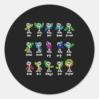 Algebra Dance Funny Graph Figures Math  Runder Aufkleber
