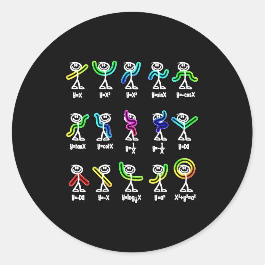 Algebra Dance Funny Graph Figures Math  Runder Aufkleber (Vorderseite)
