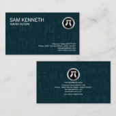 Algebra-Formel-Zahl-Minimalistischer cyan-blauer Visitenkarte (Vorne/Hinten)