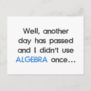 Algebra hat heute noch nicht einmal benutzt postkarte