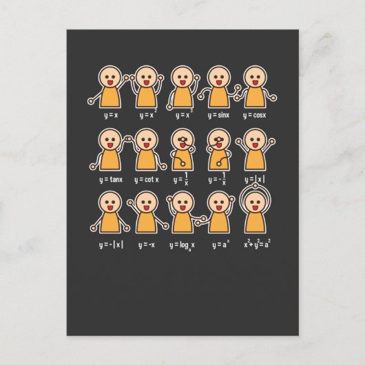 Algebra Lehrer Math Student Gleichung Graph Postkarte (Vorderseite)