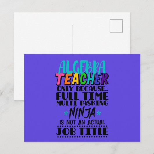 Algebra-Lehrer nur wegen Vollzeit-Multi Postkarte (Vorne/Hinten)