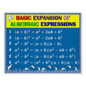 Algebra Math Classroom Poster - Blue Ocean (Vorderseite)