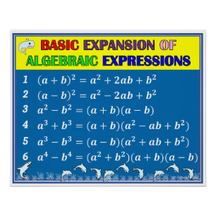 Algebra Math Classroom Poster - Blue Ocean