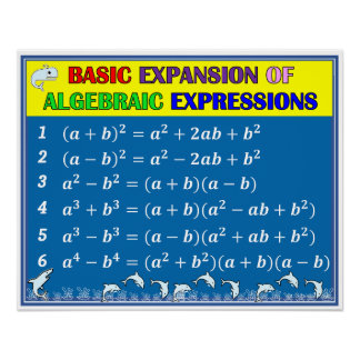 Algebra Math Classroom Poster - Blue Ocean