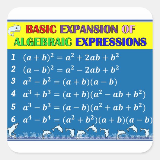 Algebra Math Classroom Sticker - Blue Ocean (Vorderseite)