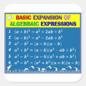 Algebra Math Sticker - Blue Ocean (Vorderseite)