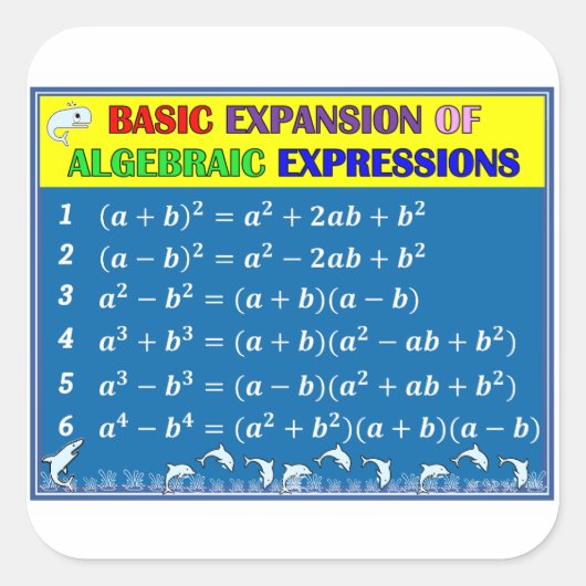 Algebra Math Sticker - Blue Ocean (Vorderseite)