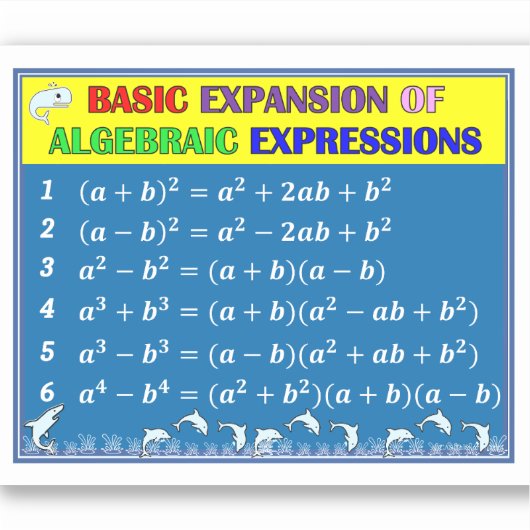 Algebra Math Sticker - Blue Ocean (Vorderseite)