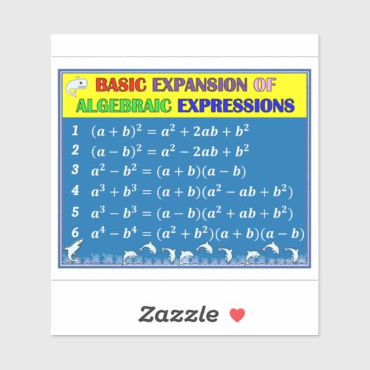 Algebra Math Sticker - Blue Ocean (Blatt)