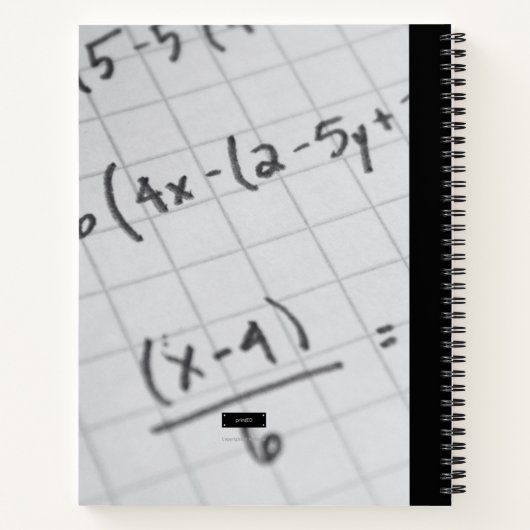 ALGEBRA NOTES NOTEBOOK NOTIZBLOCK (Rückseite)