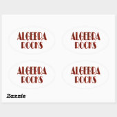 Algebra Rocks Ovaler Aufkleber (Blatt)