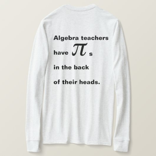 Algebra Teacher T-Shirt (Design Rückseite)