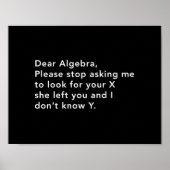 Algebra und sein X Poster (Vorne)