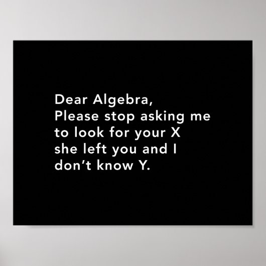 Algebra und sein X Poster (Vorne)