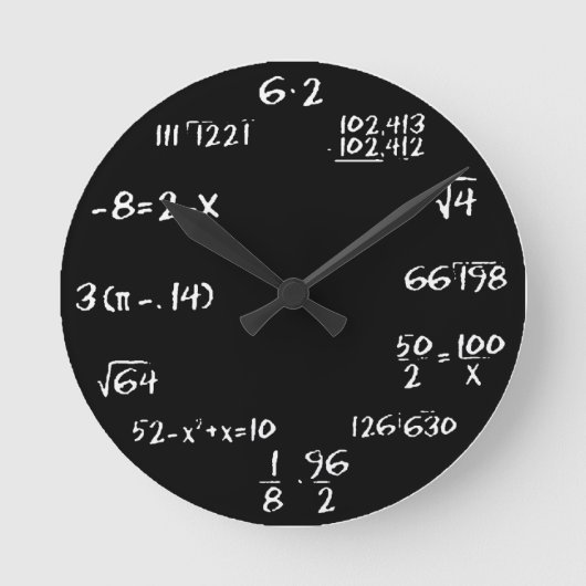 Algebra Wall Clock - BLACK Runde Wanduhr (Vorderseite)